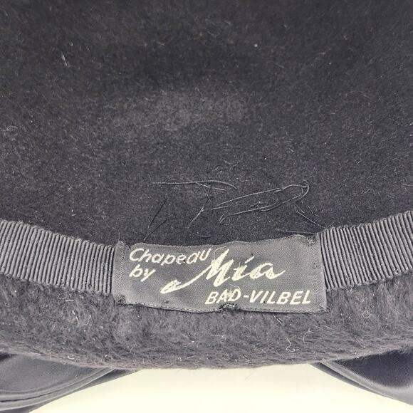 Vintage Chapeau by Mia Bad-Vilbel Black Mystere Fur Hat D0001 - Picture 6 of 7